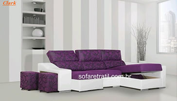 sofa com chaise baú - bonito e muito útil