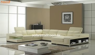 sofa retrátil e reclinável em couro - Confira aqui na SOFÁRETRÁTIL.COM.BR